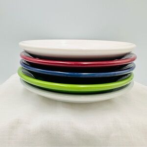 Set Of 5 Homer Laughlin Fiesta 5.75” Saucers 5 Different Colors Preowned